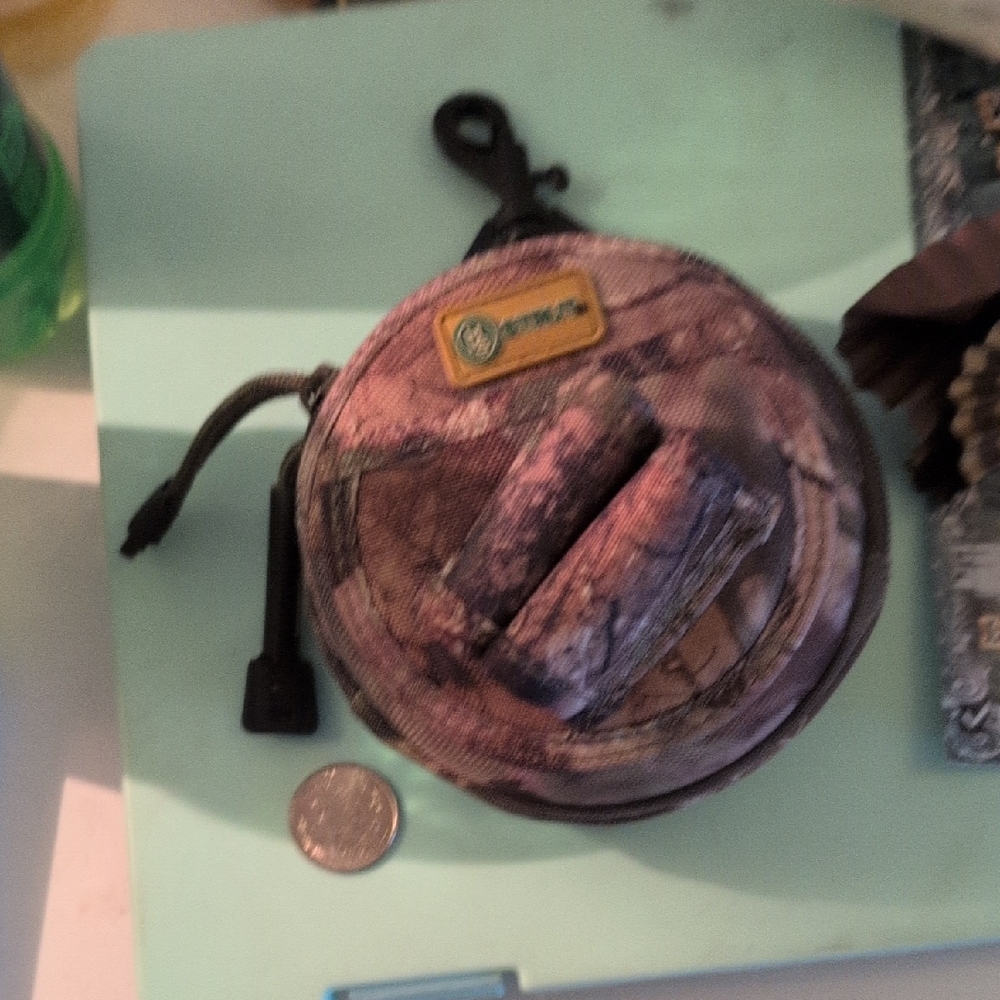 Camouflage Round Pouch with Clip